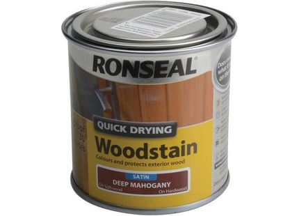 Ronseal Quick Drying Woodstain Satin Deep Mahogany 250ml Ronseal - RockBottom Nothampton