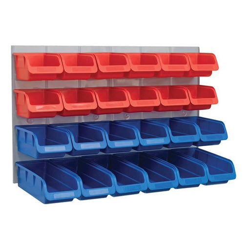 Faithfull 24 Plastic Storage Bins with Metal Wall Panel Faithfull - RockBottom Northampton