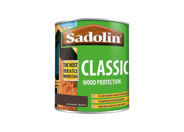 Sadolin Classic Wood Protection Jacobean Walnut 1 litre Sadolin - RockBottom Nothampton