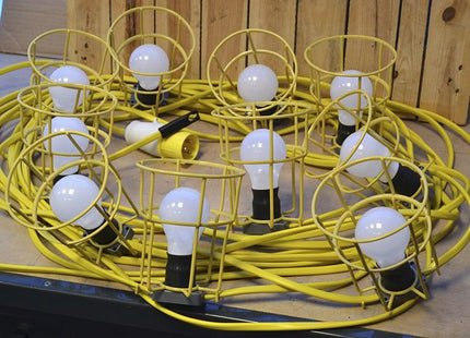 Faithfull Power Plus Festoon Lights 10 ES Bulbs 110V 22m Faithfull Power Plus - RockBottom Northampton