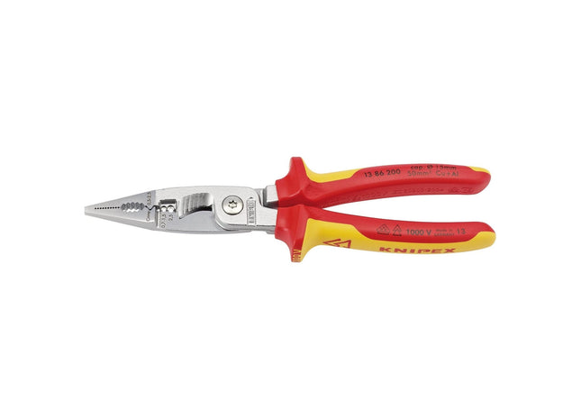 Draper Knipex 13 86 200 SB VDE Electricians Universal Installation Pliers, 200mm Draper - Town Tools 