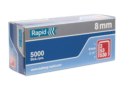 Rapid 53/8B 8mm Galvanised Staples (Box 5000) Rapid - RockBottom Nothampton