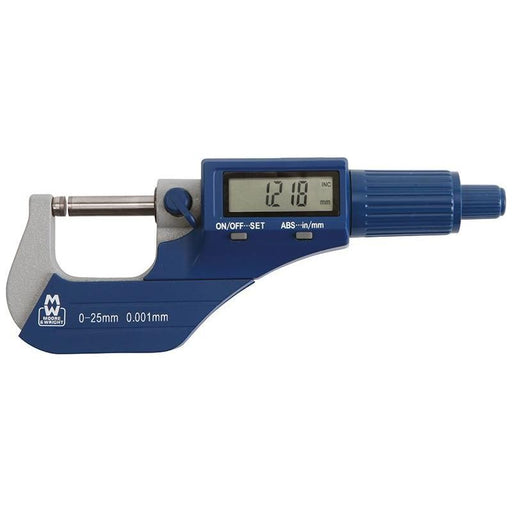 Moore & Wright MW200-01DBL Digital External Micrometer 0-25mm/0-1in 0.001mm/.00005in Moore & Wright - RockBottom Northampton