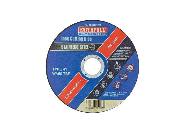 Faithfull Inox Cutting Disc 115 x 1.2 x 22.23mm Faithfull - RockBottom Northampton