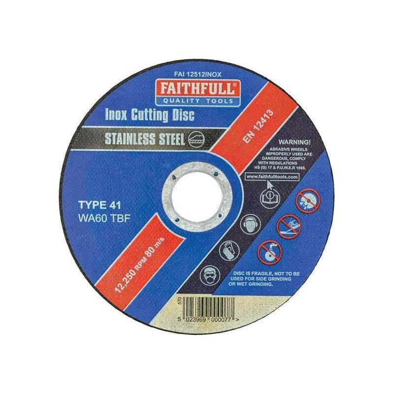 Faithfull Inox Cutting Disc 115 x 1.2 x 22.23mm Faithfull - RockBottom Northampton