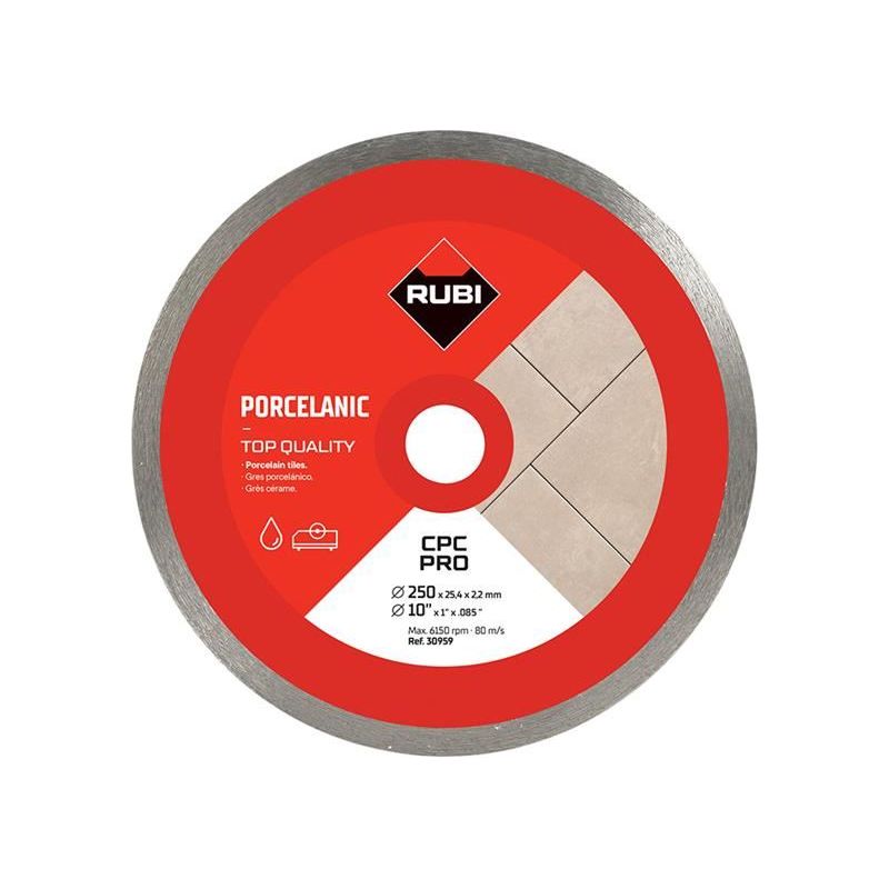 Rubi Tiling Tools CPC250 PRO Continuous Rim Diamond Blade 250mm RUBI TILING TOOLS - RockBottom Nothampton