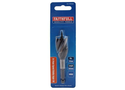 Faithfull Tri-Point Speed Auger Bit 22mm Stubby Faithfull - RockBottom Northampton
