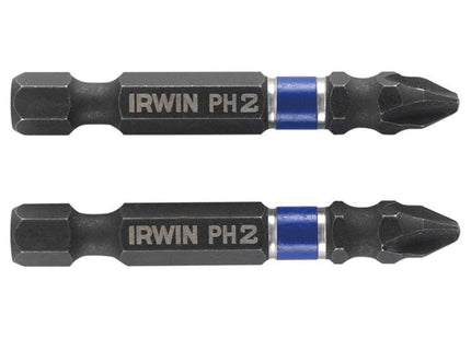 Irwin® Impact Screwdriver Bits Phillips PH2 50mm (Pack 2) IRWIN® - RockBottom Northampton