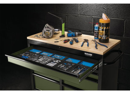 Draper BUNKER Workbench Roller Tool Cabinet, 7 Drawer, 41", Green 08221 Draper - Town Tools 