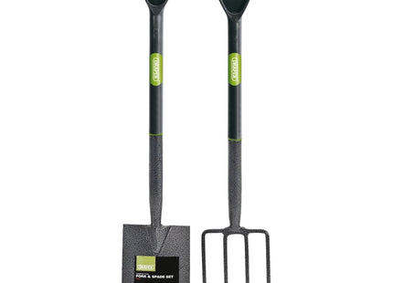 Draper Carbon Steel Garden Fork and Spade Set, Black 83971 Draper - Town Tools 