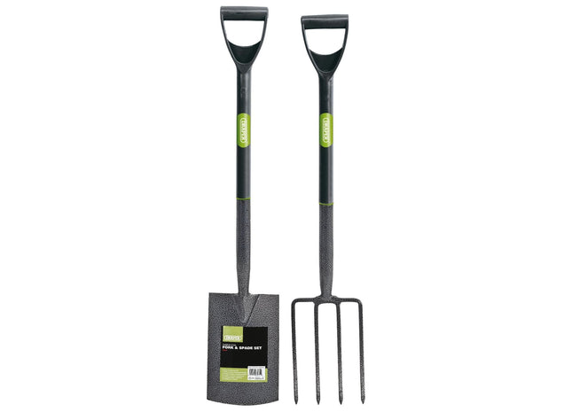 Draper Carbon Steel Garden Fork and Spade Set, Black 83971 Draper - Town Tools 