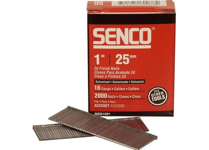Senco Straight Brad Nails Galvanised 16G x 25mm (Pack 2000) Senco - RockBottom Nothampton