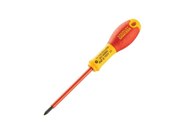 Stanley® Hand Tools FatMax® VDE Insulated Screwdriver Pozidriv Tip PZ1 x 100mm STANLEY® Hand Tools - RockBottom Nothampton