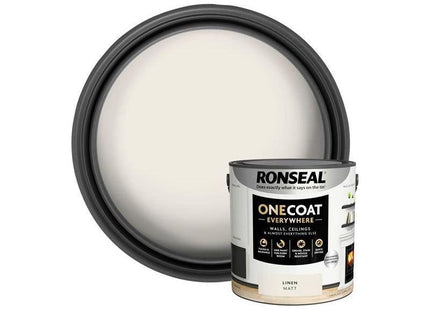 Ronseal One Coat Everywhere Interior Paint Linen Matt 2.5 litre Ronseal - RockBottom Nothampton