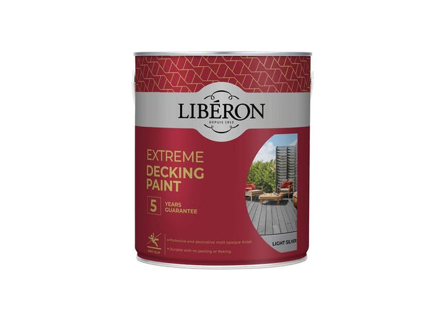 Liberon Extreme Decking Paint Light Silver 2.5 litre Liberon - RockBottom Northampton