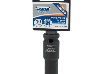Draper Expert HI-TORQ 6 Point Deep Impact Socket, 3/8" Sq. Dr., 10mm Draper - Town Tools 