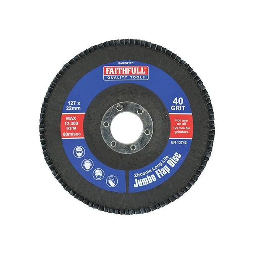 Faithfull Abrasive Jumbo Flap Disc 127mm Coarse Faithfull - RockBottom Northampton