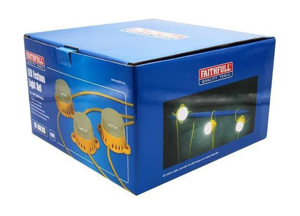 Faithfull Power Plus Festoon Lights 10 LED Bulbs 110V 22m Faithfull Power Plus - RockBottom Northampton