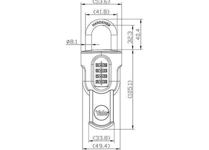 Yale Locks Combi Padlock with Slide Cover 50mm Yale Locks - RockBottom Northampton
