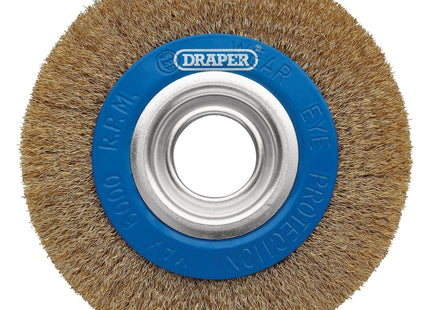 Draper Brassed Steel Bench Grinder Wire Wheel Brush, 150 x 31.75mm Draper - Town Tools