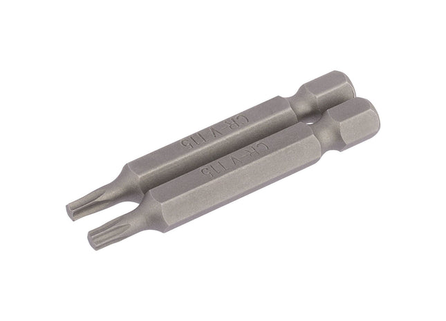 Draper TX-STAR Insert Bit, 1/4" Hex, 50mm Long, T15 (Pack of 2) Draper - Town Tools 