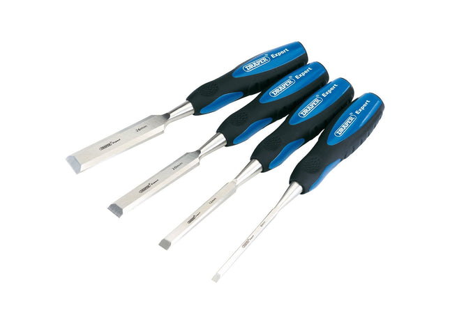 Draper Soft Grip Bevel Edge Wood Chisel Set, 150mm (4 Piece) 89726 Draper - Town Tools 