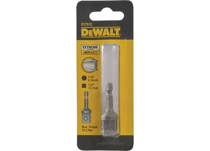 Dewalt Power Tools DT7512 1/4in Hex to 1/2in Drive Impact Adaptor DeWALT Power Tools - RockBottom Northampton
