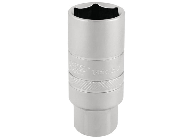Draper 14mm Thread 6 Point Satin Chrome Spark Plug Socket, 3/8" Sq. Dr., 21mm Draper - Town Tools 
