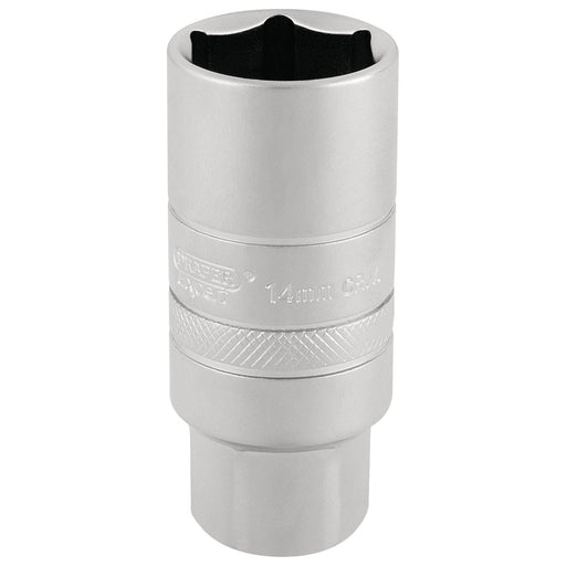 Draper 14mm Thread 6 Point Satin Chrome Spark Plug Socket, 3/8" Sq. Dr., 21mm Draper - Town Tools 