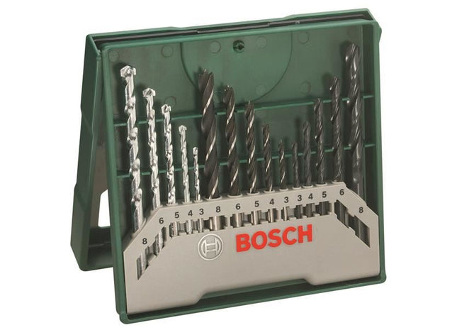 Bosch Powertool Accessories Mini-X-Line Twist Drill Bit Set, 15 Piece Bosch Powertool Accessories - RockBottom Northampton