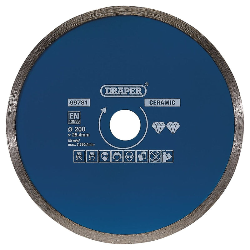 Draper Continuous Diamond Blade, 200mm 99781 Draper - Town Tools 