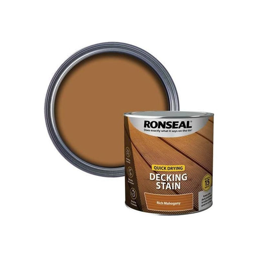 Ronseal Quick Drying Decking Stain Rich Mahogany 2.5 litre Ronseal - RockBottom Nothampton