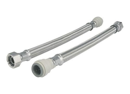 JG Speedfit braided hose 500mm long - 15mm x 1/2" tap connector