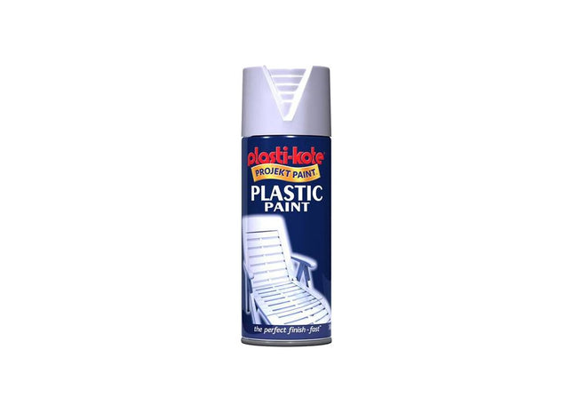 Plastikote Plastic Paint Spray White Gloss 400ml PlastiKote - RockBottom Nothampton