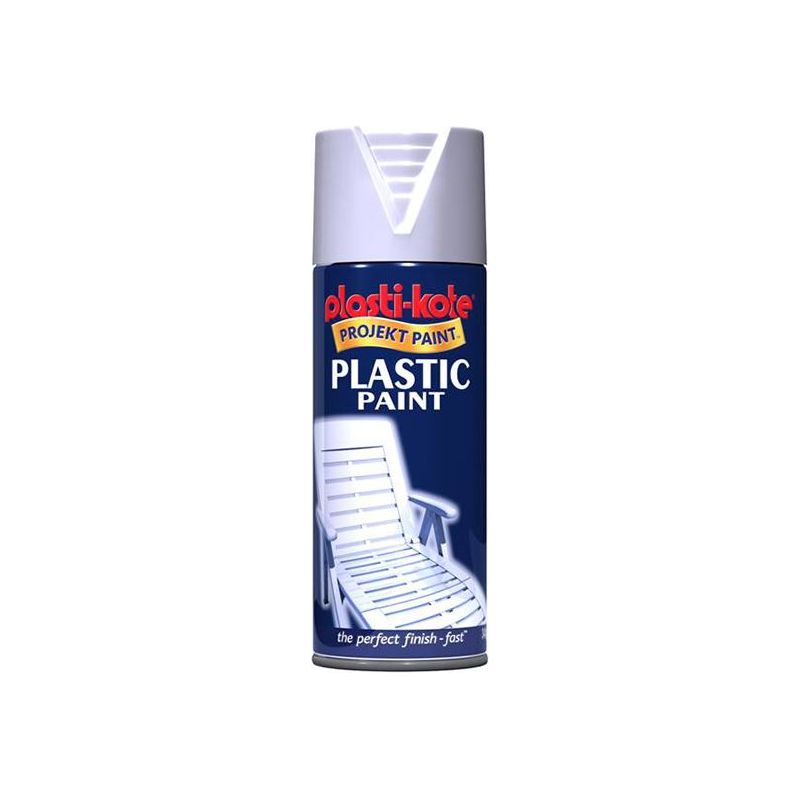 Plastikote Plastic Paint Spray White Gloss 400ml PlastiKote - RockBottom Nothampton