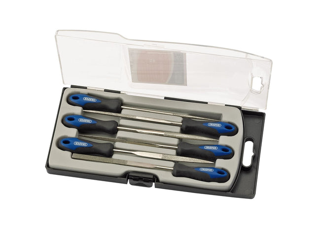 Draper Soft Grip Diamond Needle File Set, 150mm (6 Piece) 47817 Draper - Town Tools 