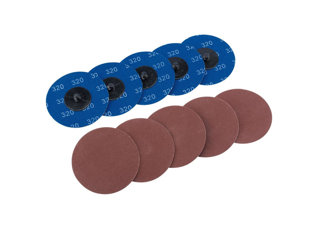 Draper Aluminium Oxide Sanding Discs, 75mm, 320 Grit (Pack of 10) 75620 Draper - Town Tools 