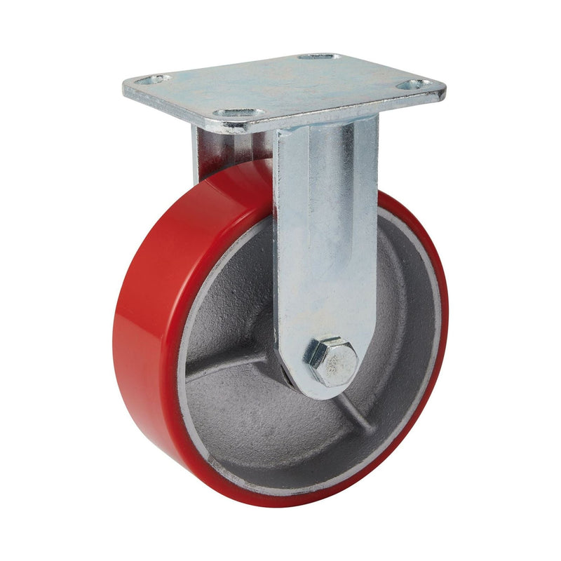 Fixed Plate Fixing Heavy Duty Polyurethane Wheel, 160mm Diameter, S.W.L. 400kg Draper - Town Tools