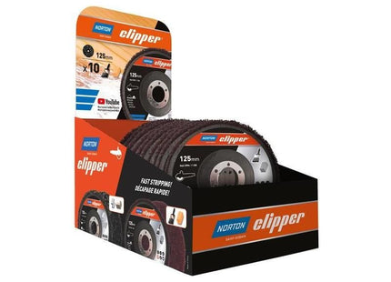 Norton Clipper 115mm Rapid Strip Wood Counter Display of 10 Norton Clipper - RockBottom Nothampton