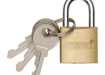 Draper Brass Cylinder Padlock, 20mm Draper - Town Tools