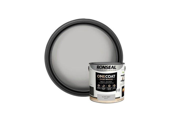 Ronseal One Coat Everywhere Interior Slate Grey Matt 2.5 litre Ronseal - RockBottom Nothampton