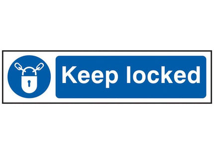 Scan Keep Locked - PVC Sign 200 x 50mm Scan - RockBottom Nothampton
