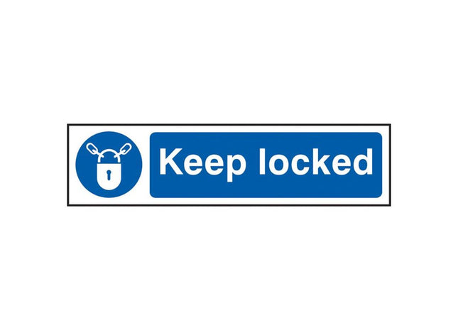 Scan Keep Locked - PVC Sign 200 x 50mm Scan - RockBottom Nothampton