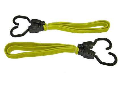 Faithfull Flat Bungee Cord 90cm (36in) Yellow 2 Piece Faithfull - RockBottom Northampton