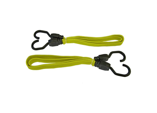 Faithfull Flat Bungee Cord 90cm (36in) Yellow 2 Piece Faithfull - RockBottom Northampton