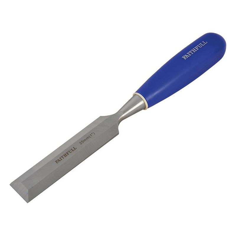 Faithfull Bevel Edge Chisel Blue Grip 25mm (1 in) Faithfull - RockBottom Northampton
