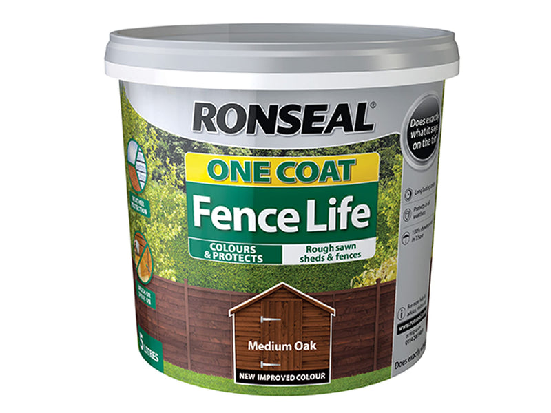 Ronseal 5L One Coat Fence Medium Oak