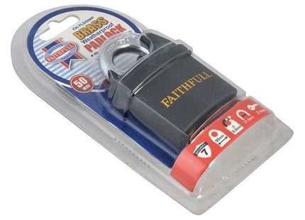 Faithfull PVC Coated Brass Padlock 50mm Faithfull - RockBottom Northampton