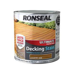 Ronseal Ultimate Protection Decking Stain Country Oak 2.5 litre Ronseal - RockBottom Nothampton