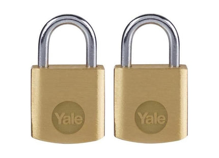 Yale Locks Brass Padlock 20mm (2 Pack) Yale Locks - RockBottom Northampton